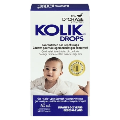 Chase Kolik drops goutte pour soulagement des gaz concentré bébés 0-2 ans 60 ml, 19,98 $/100ml