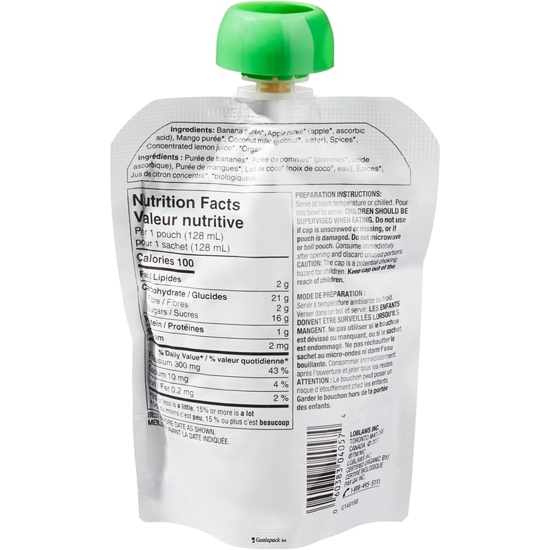 Banana, Apple and Mango Baby Food with Coconut Milk