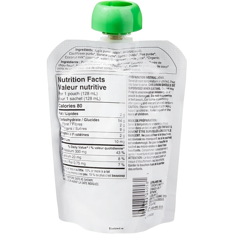 Fruit, Green Veggies and Cauliflower Baby Food