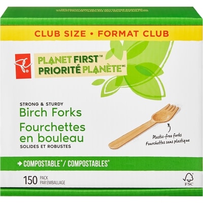 President's Choice Birch Forks, Strong & Sturdy, Compostable, 150 Pack 150 ea, $0.09/1ea