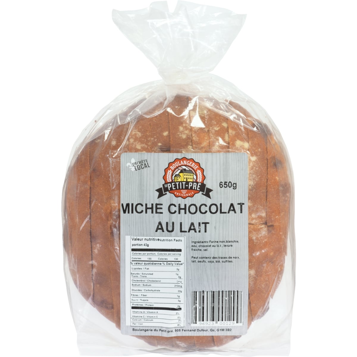 null Miche Chocolat Au Lait 650 g, $0.92/100g