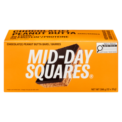 Midday Squares Functional Chocolate Bar Peanut Butta (Case) 12x33.0 g, $7.57/100g