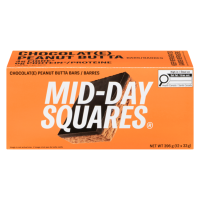 Midday Squares Fonctionnelle chocolat barre (caisse) 12x33.0 g, 7,57 $/100g