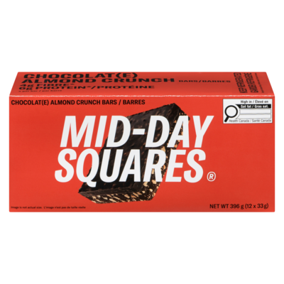 Midday Squares Functional Chocolate Bar Almond Crunch (Case) 12x33.0 g, $7.57/100g