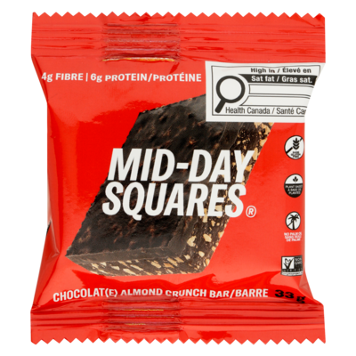 Midday Squares Functional Chocolate Bar Almond Crunch 33 g, $9.06/100g
