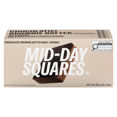 Midday Squares Chocolate Bar, Brownie Batter (Case) 12x33.0 g, $7.57/100g