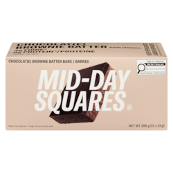 Midday Squares Chocolat barre brownie (caisse) 12x33.0 g, 7,57 $/100g