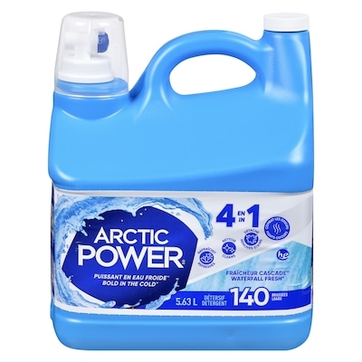Arctic Power Détergent pour la lessive, Fraîcheur Cascade, 140 charges de lavage 5.63 l, 0,15 $/100ml