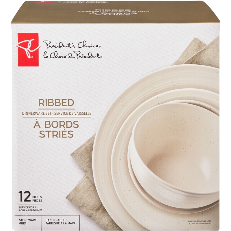 Ribbed 12 Piece Dinnerware