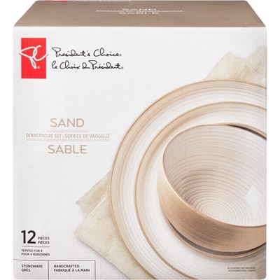 President's Choice 12-Piece Sand Dinnerware 1 ea, $45.00/1ea