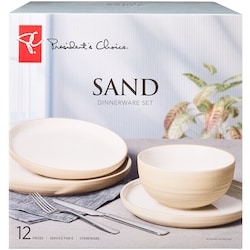 President's Choice Sand Dinnerware Set - 12 Pieces 1 ea, $64.99/1ea