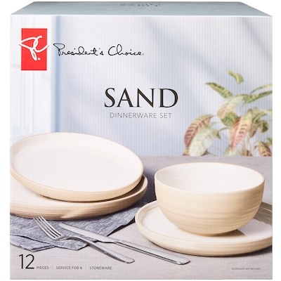President's Choice Sand Dinnerware Set - 12 Pieces 1 ea, $65.00/1ea