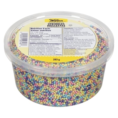 Wilton Mélange de paillettes nonpareilles pastel vif, pot de 10 oz 284 g, 2,46 $/100g