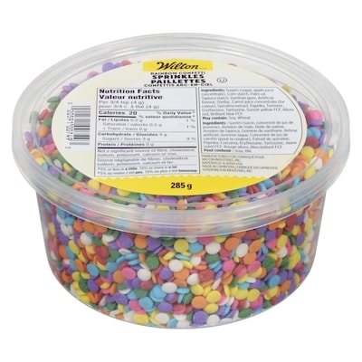 Wilton Mélange de paillettes confettis arc-en-ciel, pot de 10,05 oz  285 g, 2,45 $/100g