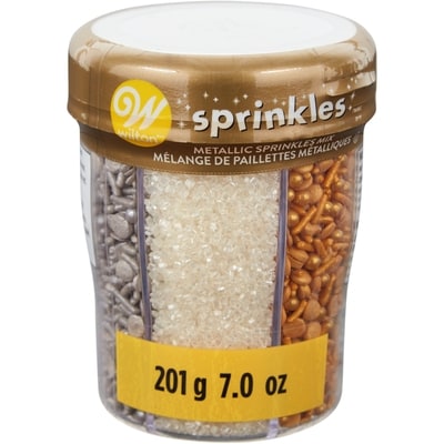 Wilton 6-Cell Metallic Sprinkles Mix with Turning Lid, 7.09 oz. 201 g, $4.47/100g