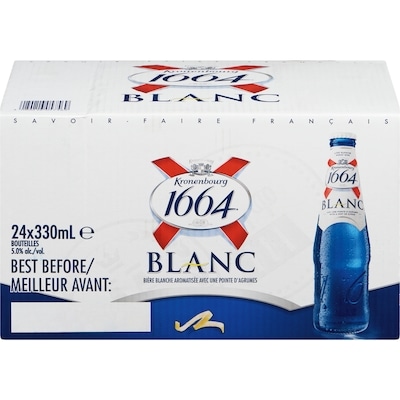 Kronenbourg Blanc bière blanche aromatisée avec une pointe d'agrumes (Pièce d’identité requise au moment du ramassage) 24x330.0 ml, 0,52 $/100ml