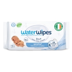 WaterWipes Sensitive+ Newborn & Baby Wipes, 3-In-1 Cleans, Cares, Protects, 99.9% Water, Unscented & Hypoallergenic, 60 Count 60 ea, $0.12/1ea