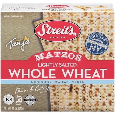 Streits Blé entier légèrement salé Matzos 312 g, 2,56 $/100g