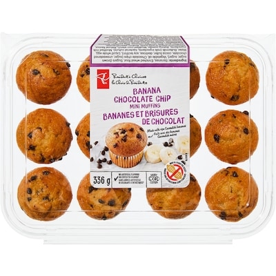 President's Choice Banana Chocolate Chip Mini Muffins 336 g, $2.08/100g