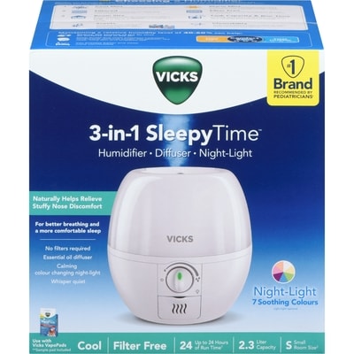 Vicks Humidifier Diffuser Night-Light S 2.3 Liter Capacity 1 ea, $71.99/1ea