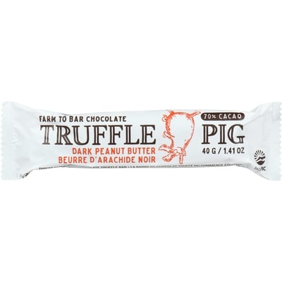 Truffle Pig Direct Fair Trade Chocolate Truffle Bar Dark Peanut Butter 70% Cacao 40 g, $12.48/100g