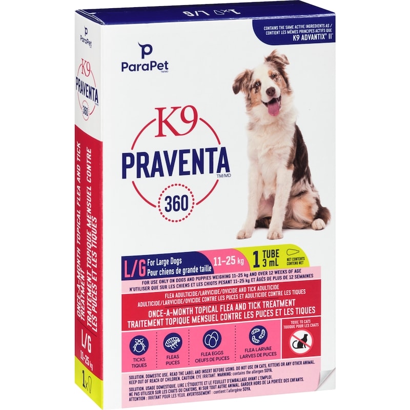 Topical Flea and Tick Treatment for Dogs 11kg to 25kg, Single Dose