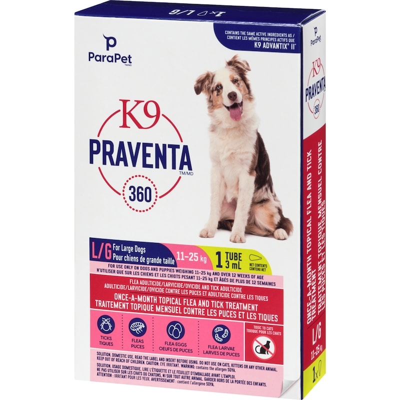 Topical Flea and Tick Treatment for Dogs 11kg to 25kg, Single Dose