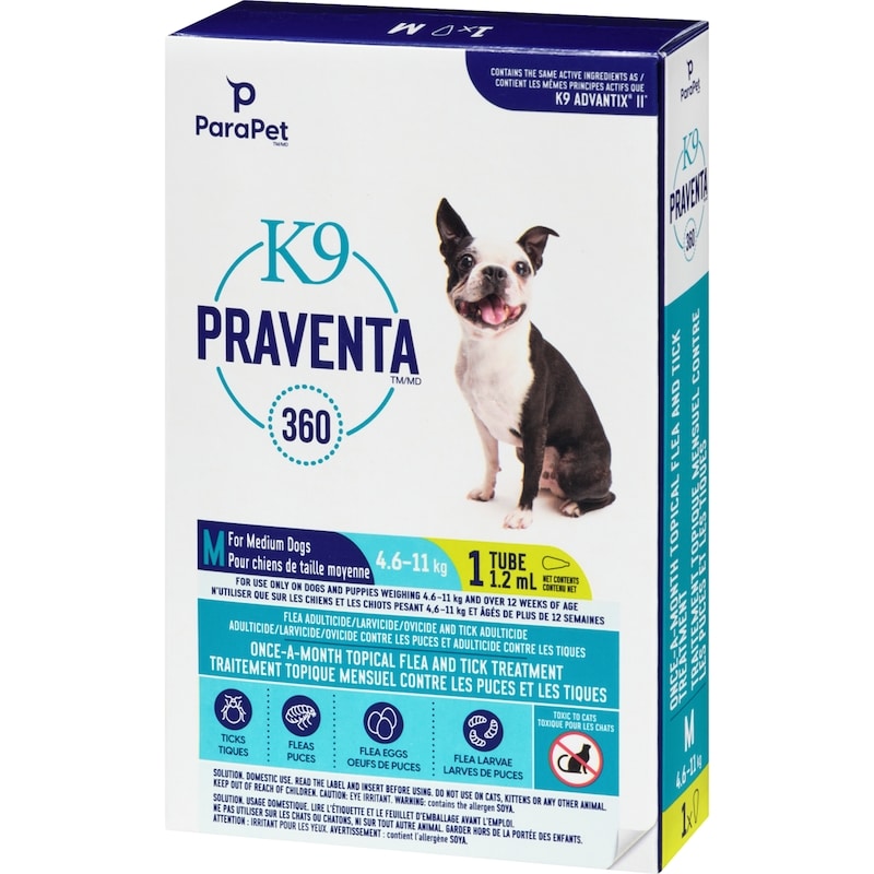 Topical Flea and Tick Treatment for Dogs 4.6kg to 11kg, Single Dose