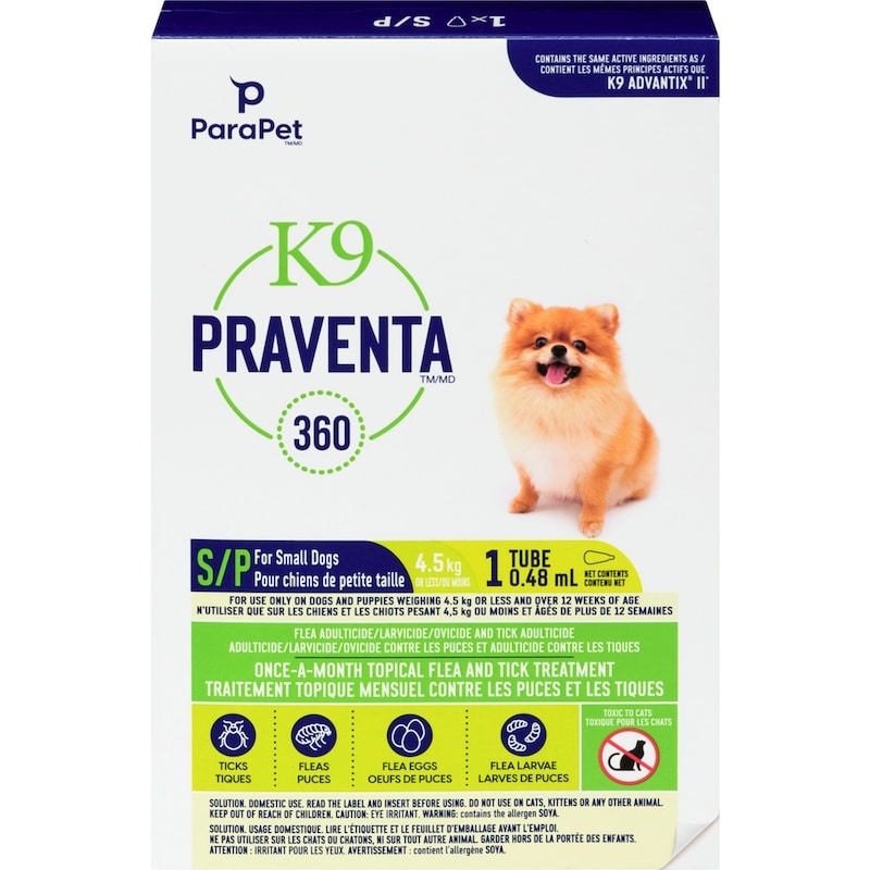 Topical Flea and Tick Treatment for Dogs up to 4.5kg, Single Dose