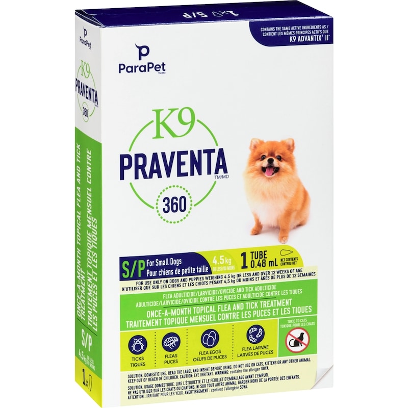 Topical Flea and Tick Treatment for Dogs up to 4.5kg, Single Dose