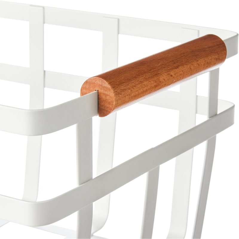 Large Wired Pantry Bin with Wood Handles