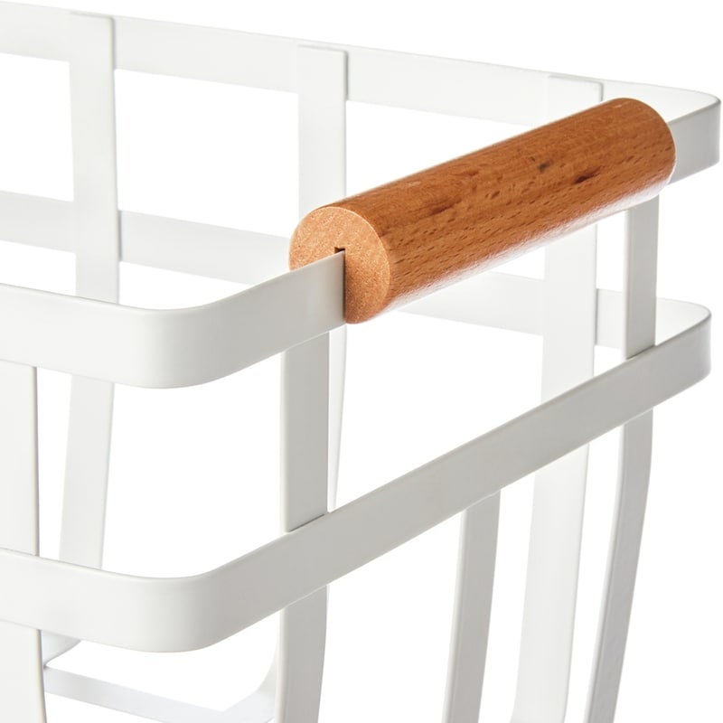 Small Wired Pantry Bin with Wood Handles