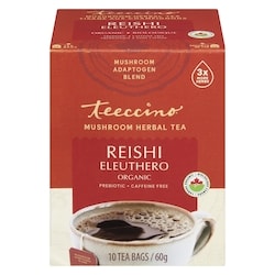 Teeccino Mushroom Herbal Tea Reishi Eleuthero Organic 10 ea, $1.20/1ea