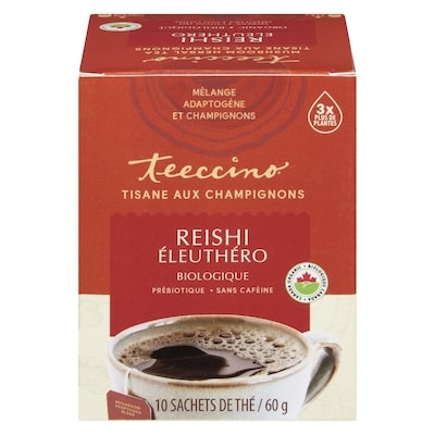 Teeccino Tisane aux champignons reishi éleuthéro biologique 10 ea, 1,20 $/1ch