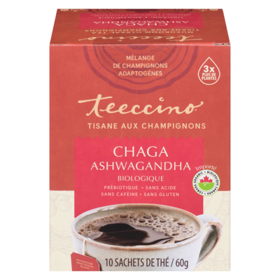 Teeccino Tisane aux champignons chaga ashwagandha biologique 60 g, 19,98 $/100g