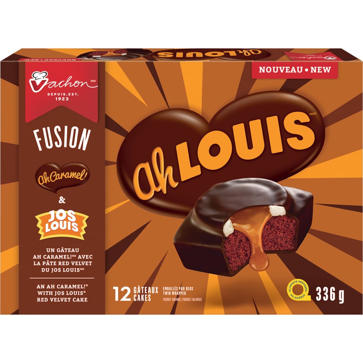 Vachon Gâteaux Ah LouisMC de Vachonᴹᴰ au caramel et à la pâte Red Velvet 336 g, 1,64 $/100g