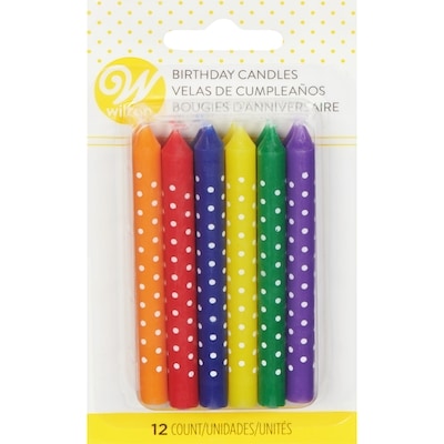 Wilton Bougies d'Anniversaire Multicolores 12 ea, 0,25 $/1ch