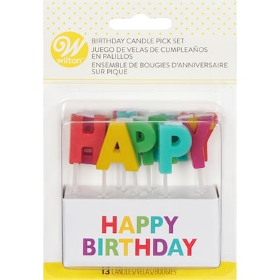 Wilton Ensemble bougies d’anniversaire Happy Birthday sur pique, 13 unités 13 ea, 0,31 $/1ch