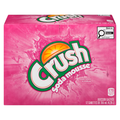 Crush Boisson gazeuse soda mousse 355 ml, 2,53 $/100ml