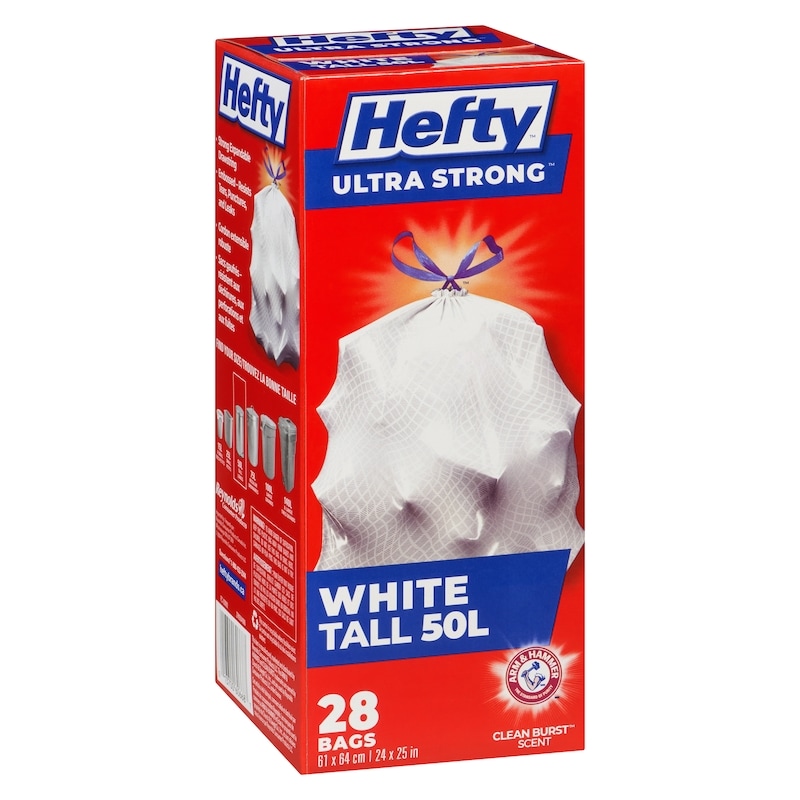 Ultra Strong White Bags With Drawstring Tall 50 L