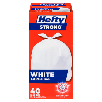Hefty Strong Easy Flaps Kitchen Bags Large 34 L 40 ea, $0.20/1ea