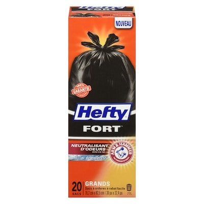 Hefty Fort sacs à ordures à rabat facile grands 77 l 20 ea, 0,38 $/1ch
