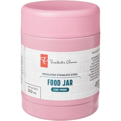 President's Choice PC 350ML Vacumn Food Jar Pink 1 ea, $13.00/1ea
