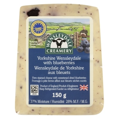 null Yorkshire Wensleydale Cheese With Blueberries 28% M.F. 150 g, $4.99/100g