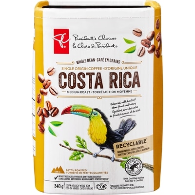 President's Choice PC® Costa Rica Single Origin Medium Roast Whole Bean Coffee 340 g, $3.53/100g