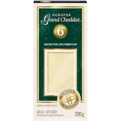 Agropur Grand Cheddar 6 Years-Old Cheese 200 g, $6.50/100g