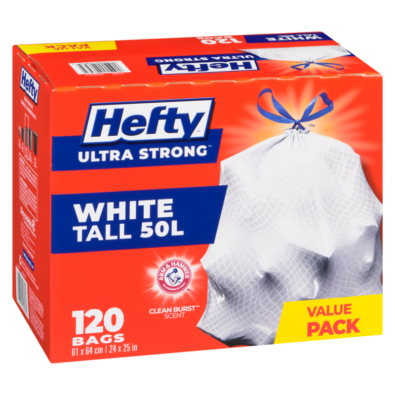 Ultra Strong White Drawstring Bags Tall 50 L Mega Pack
