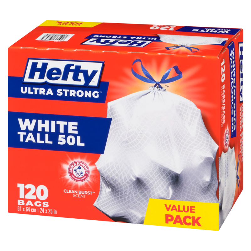 Ultra Strong White Drawstring Bags Tall 50 L Mega Pack