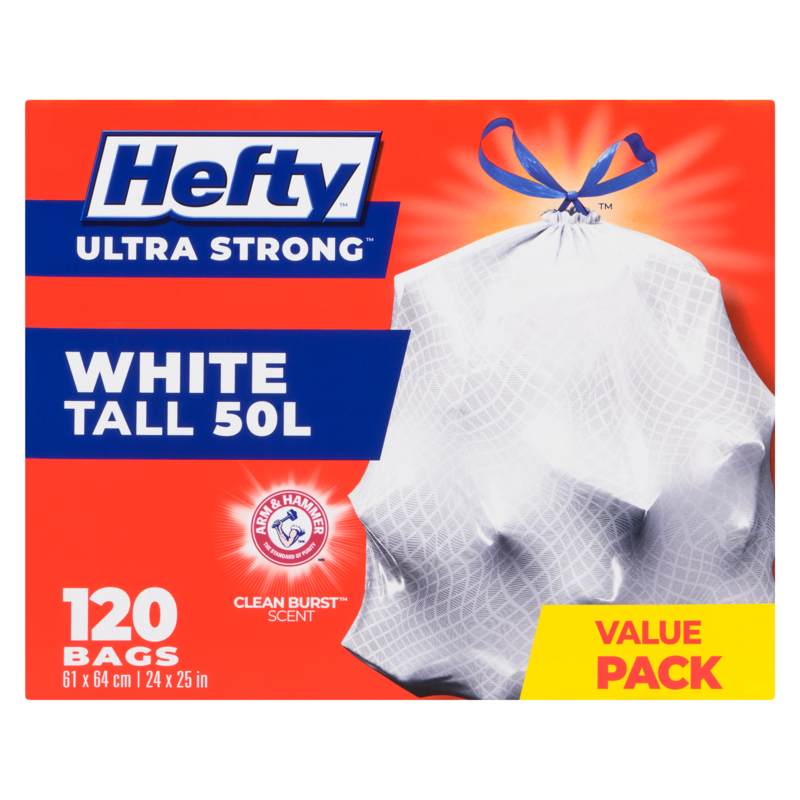Ultra Strong White Drawstring Bags Tall 50 L Mega Pack