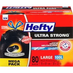 Ultra Strong Black Drawstring Bags Large 100 L Mega Pack